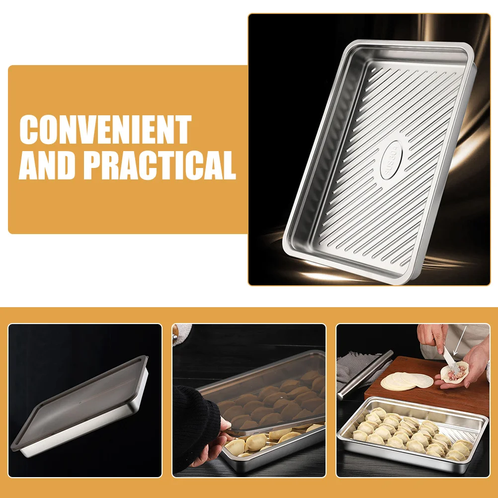 

Compact Stainless Steel Dumpling Box Refrigerator Organizer Airtight Seal Fridge Dumpling Box Fridge Container