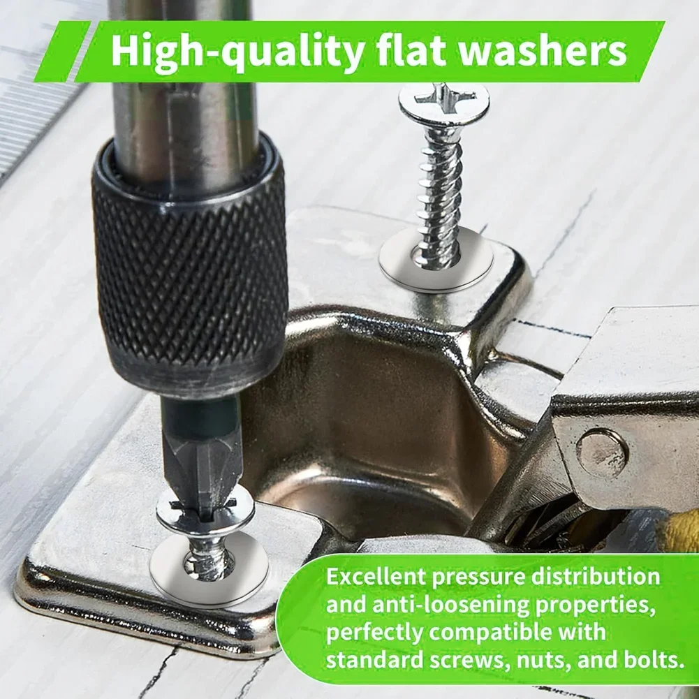 135 PCS Stainless Steel Washers Set - 12 Sizes For Secure Repairs Sealing Flat Washer Metal Plain Gaskets Meson Shim ﻿