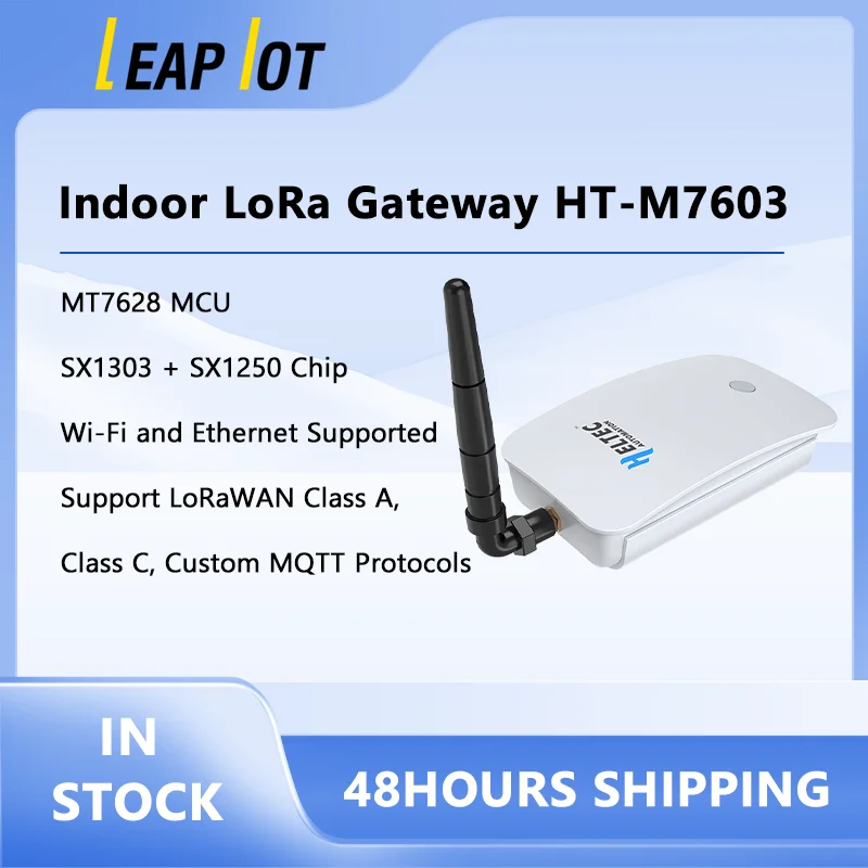 

Heltec HT-M7603 Indoor LoRa Gateway MT7628 SX1303 8 Channel Wi-Fi+Ethernet Support LoRaWAN Standard and MQTT Protocols