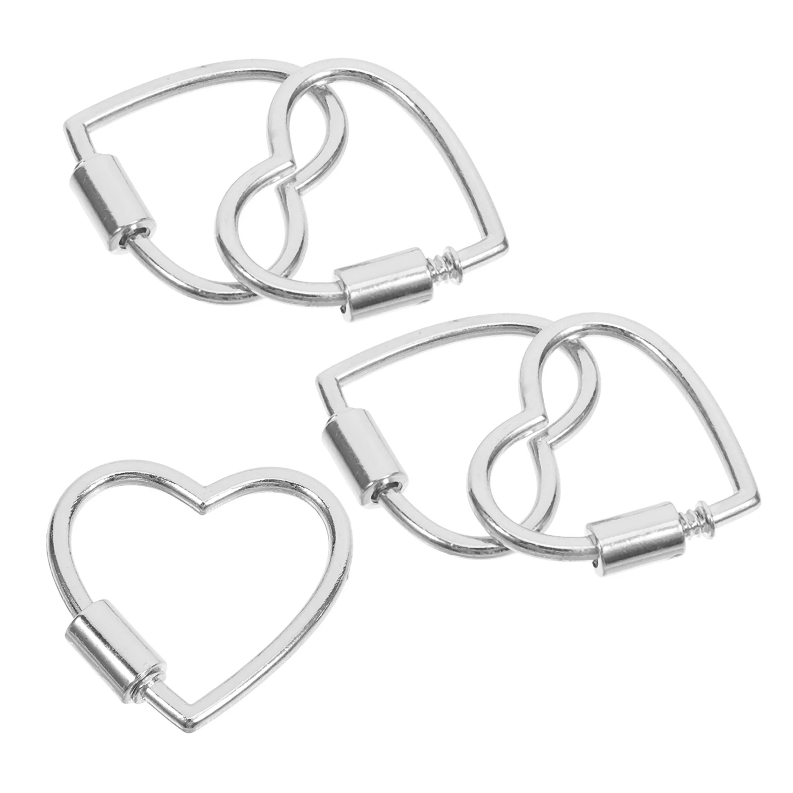 

5pcs Jewelry Connectors Alloy Screw Clasps DIY Bracelet Necklace Accessories Gold Silver Locking Carabiner Heart Shaped Key Ring
