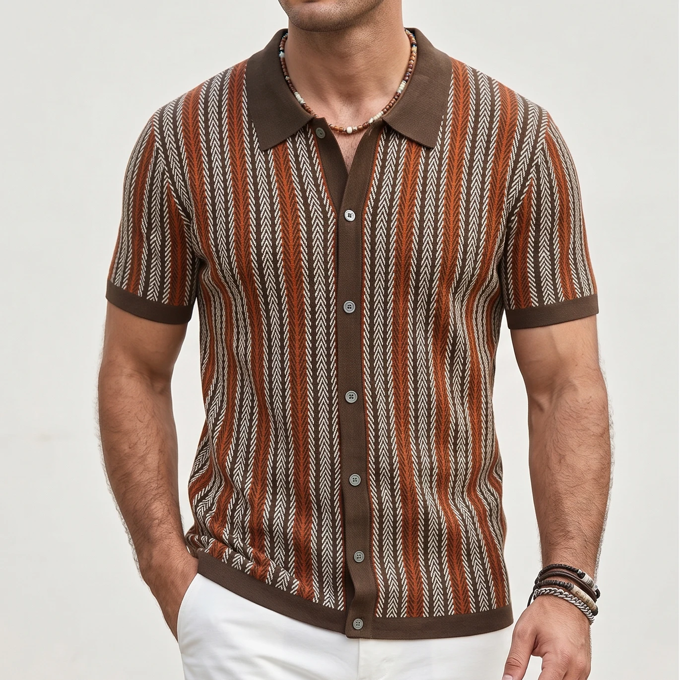High End Jacquard Striped Polo Shirts For Men Short Sleeve Elastic Summer Quality Viscose Knitted Smart Casual Camisas De Hombre