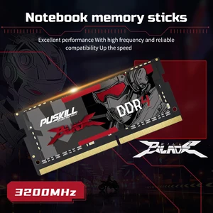Máy tính xách tay bộ nhớ Puskill Killblade DDR4 32GB 16GB 8GB 1.2V 3200MHz 266MHz 260-pin Sodimm Memoria RAM Bộ nhớ máy tính xách tay 6 Doanh số chính 32 GB RAM DDR4 - 5