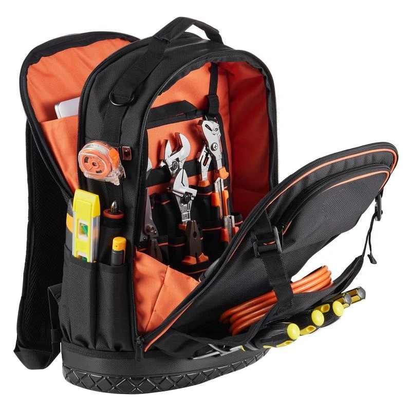 

Equipment Knapsack 18-Inch For Electrical Maintenance, HVAC Service, Home Repair, 65 Pockets, Laptop Compartment, Hard Bottom, Heavy-duty Fabric, Tool Organizer Bags