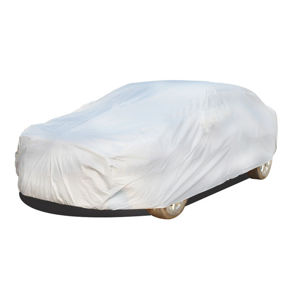 

Waterproof Car Cover For Summer Dustproof Outdoor Use Size Xl Silver Heat Resistant Durable Vehicle Hood Weather Protection Car