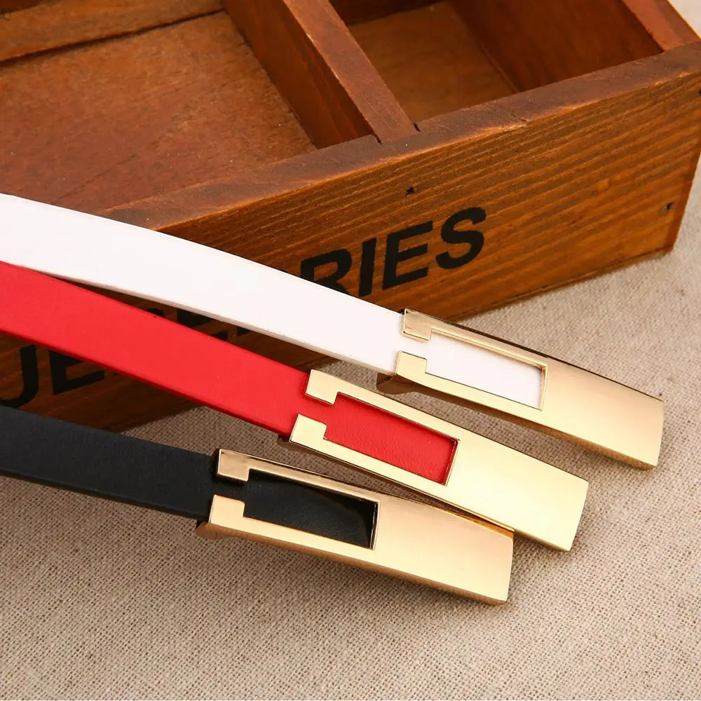 Aksesori Vintage Tipis Jeans Dekorasi Pinggang Sabuk Halus Sabuk Wanita Ikat Pinggang Kulit Sabuk Pinggang