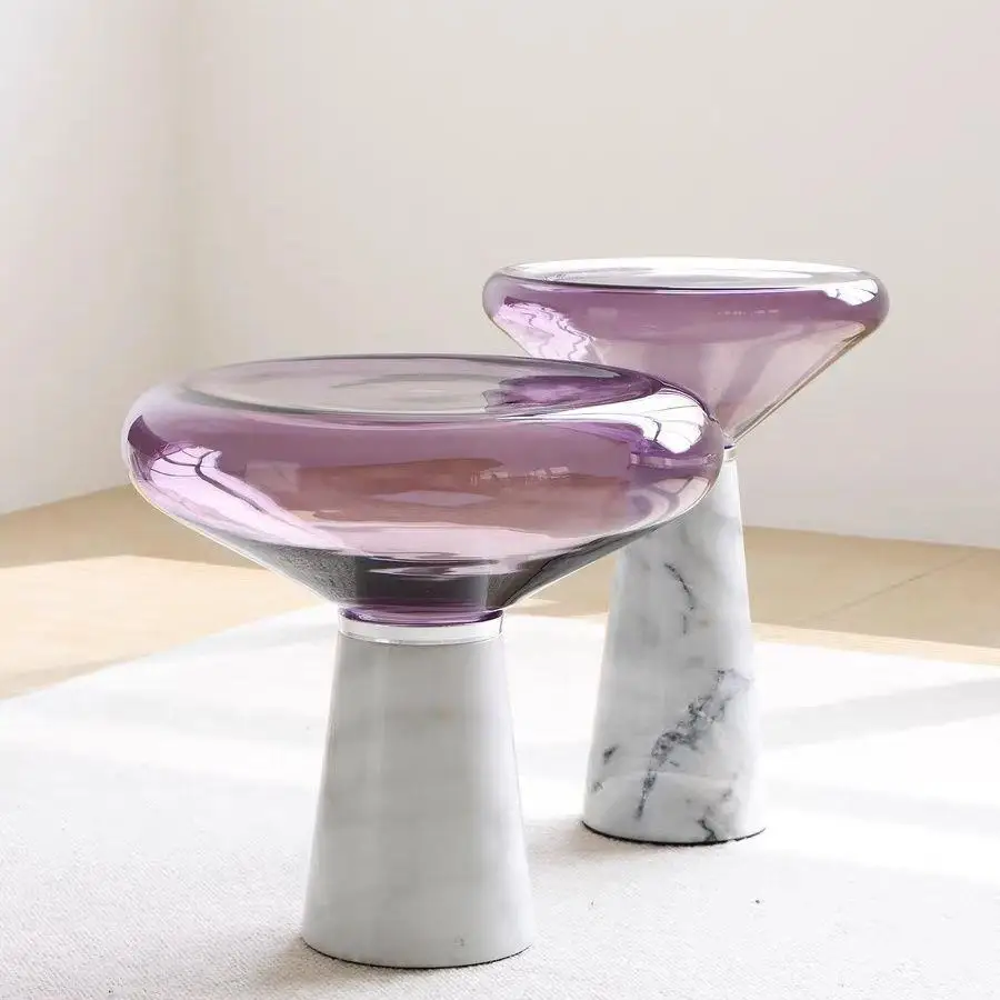 Creative table removable designer sofa stained glass corner table