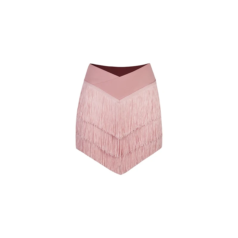ZYM Girls Latin Dance Clothes Fringe Skirt Cha Cha Rumba Dance Skirt Performance Costume Kids Latin Practice Clothing DNV21738