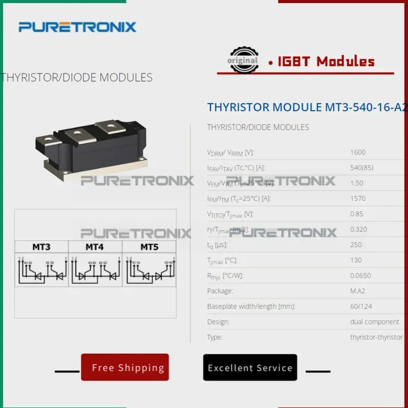 MT3-130-28-F  Free Shipping New Original Thyristor Module