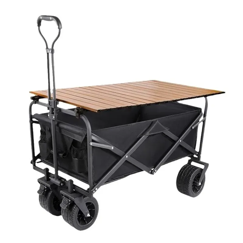 

Camping cart Outdoor foldable hand push picnic cart Camp trailer Night market Hand pull rod Camping stall trolley