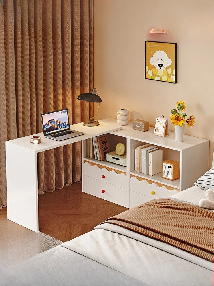 

Solid wood desk bookcase integrated corner bookshelf student writing table children's study table retractable computer table dre