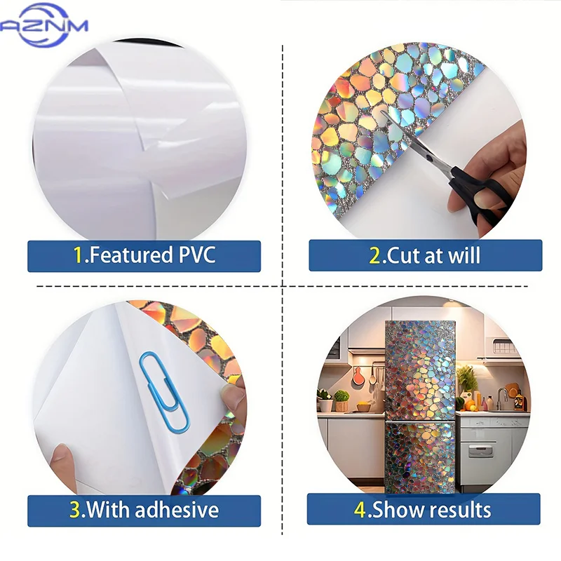[Printing] Refrigerator Sticker [60×180 Cm] Dazzling Glazed Light Wall Sticker Decoration Wallpaper Self-Adhesive Self-Adhesiv view 5