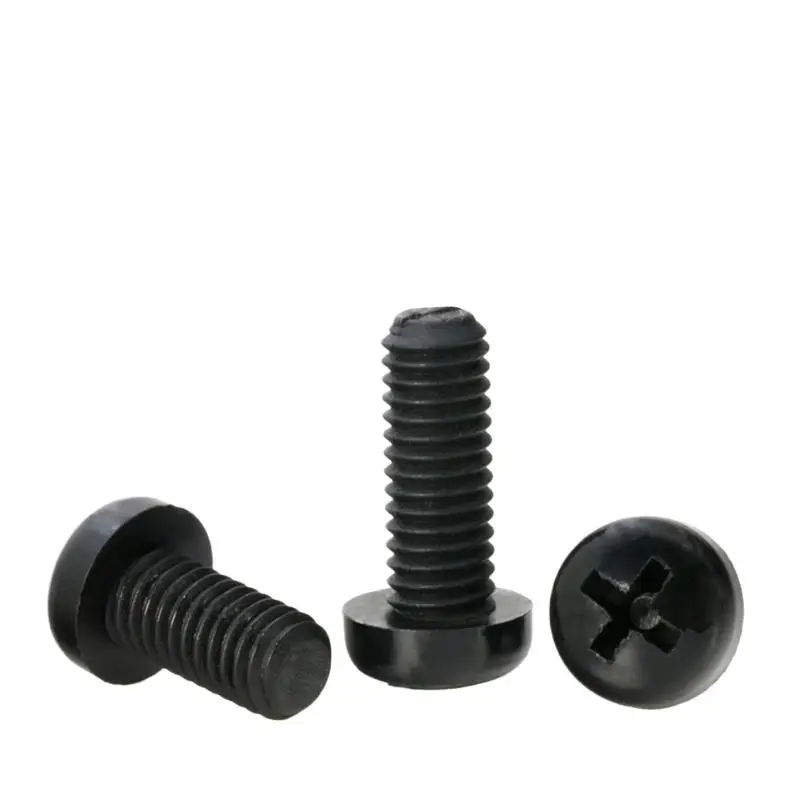 

100pcs/lot M2/M2.5/M3/M4/M5 Plastic White Pan Head Phillips Screws Black Nylon Round Head Nylon Screw Half Round Head Screws