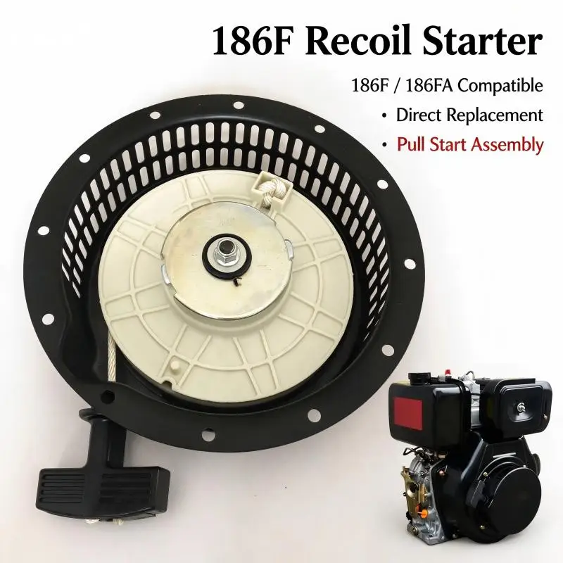10HP 186FA Recoil Starter Assy for 5kw Diesel Generator Cape Starter Assembly Diesel Generator Accessories