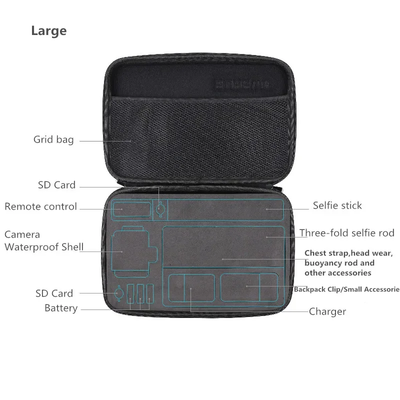 حقيبة التخزين المحمولة مقاوم للماء صندوق حماية السفر حمل حقيبة ل Gopro بطل 9 10 11 SJCAM Xiaomi Yi Action Camera