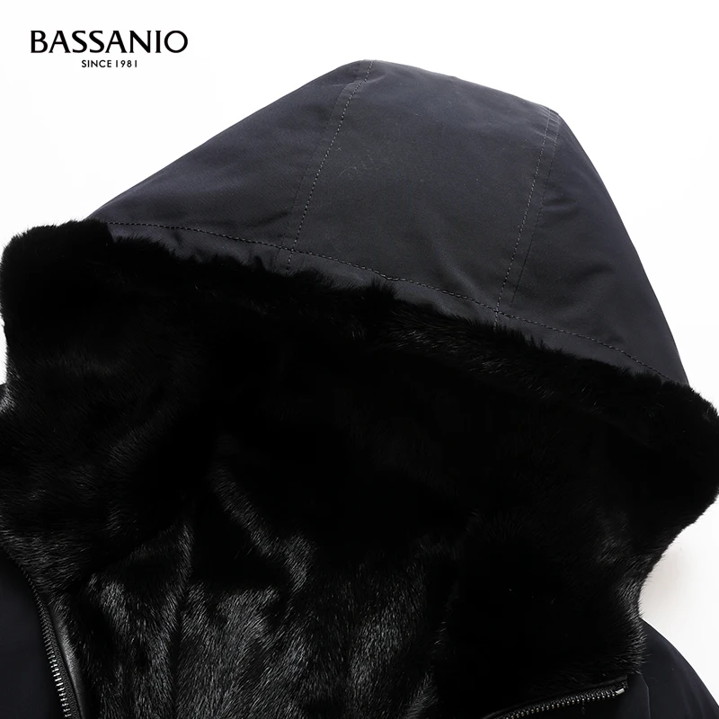 Casaco de vison real com capuz casaco de vison em ambos os lados inverno quente outwear