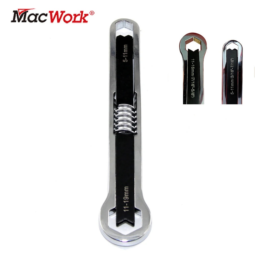 MacWork 7 inch 14-in-1 5-11mm & 11-16mm Universal Torx Wrench Double-head Adjustable Wrench Multi-Function Auto Repair Tools