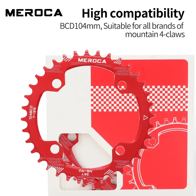 MEROCA 104BCD Ultralight Narrow-Wide MTB Chainring – 32-38T Multi-Speed Mountain Poad Bike Chainring bicycle accessories