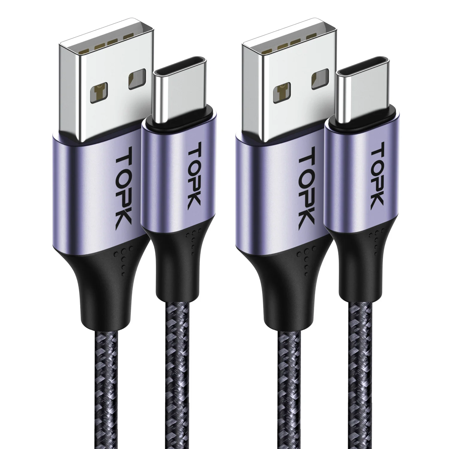 [2er Pack] USB C Ladekabel, Topk 3a schnelles USB C Kabel Nylon geflochtene Daten synchron isation USB A zu Typ C Ladekabel für Samsung