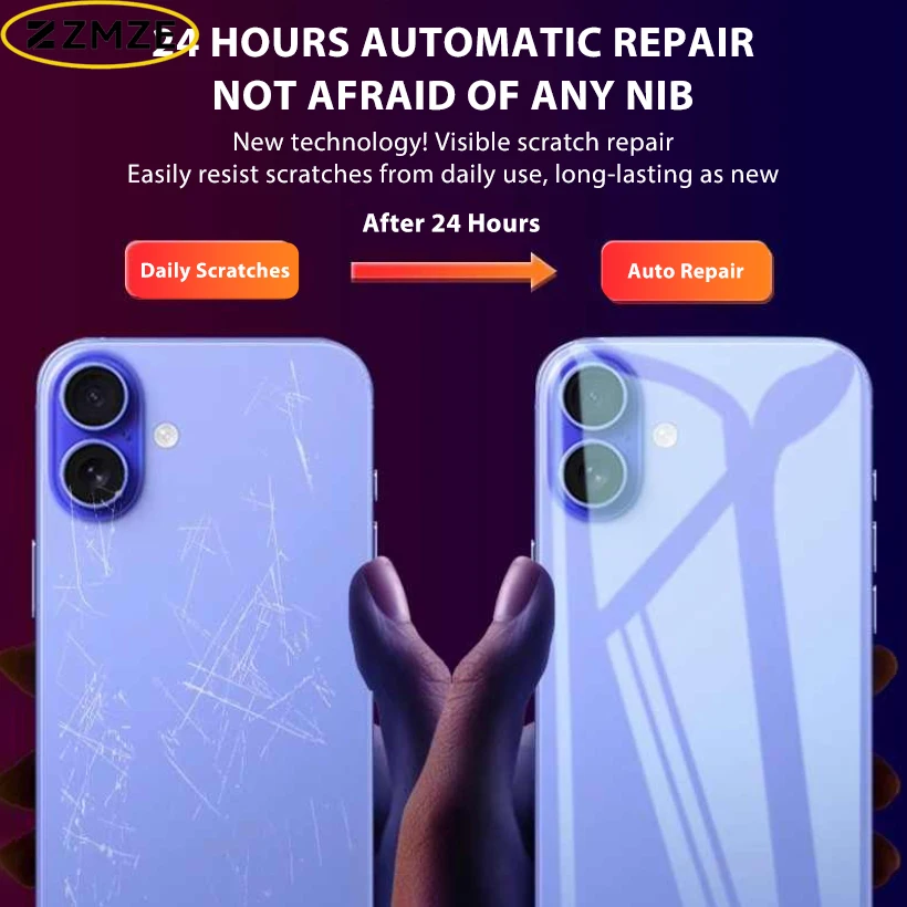 2/3 Stück Rückseitige Hydrogel-Folie für iPhone 17 16 15 Pro Max 14 13 12 11 XS XR Weiche Transparente Displayschutzfolie Kratzfeste Rückseitenfolie – Detail 4
