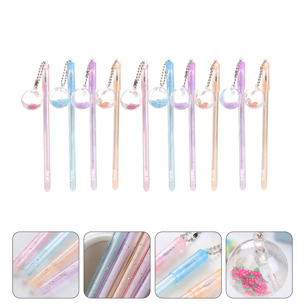 

10Pcs Fashion Ink Pens with Pendant Decorative Design Great for Office Study Notes Sketching Hand Lettering Creative Gift