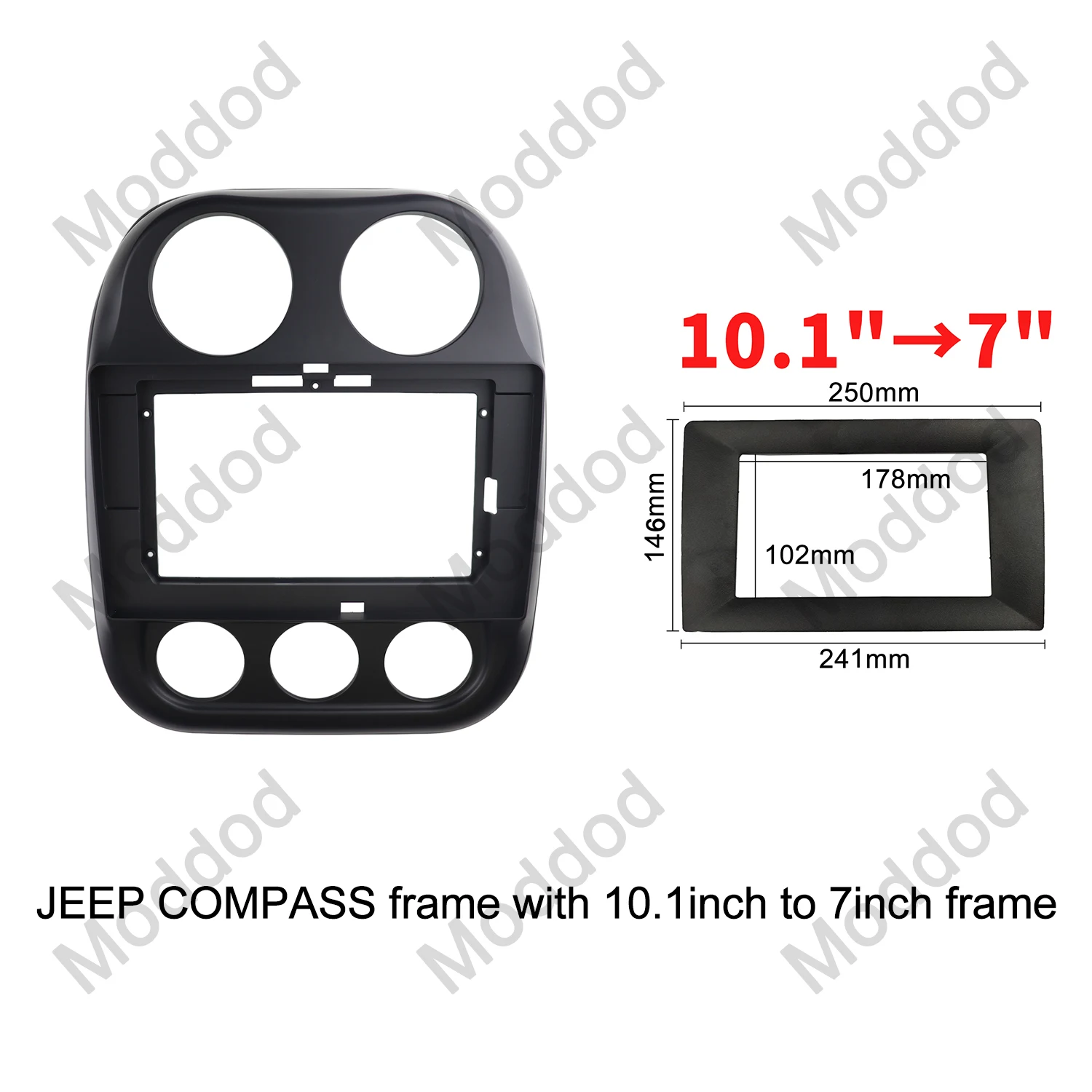 Radio Fascia for JEEP COMPASS Patriot 2007-2016 Stereo GPS DVD Player Install Surround Panel Dash Mount Trim Kit Audio Bezel