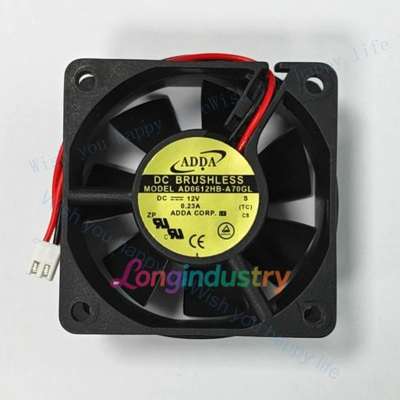 

V+ for 1 Pc. New AD0612HB-A70GL Cooling Fan 6025 DC12V 0.23A 6CM 2Pin