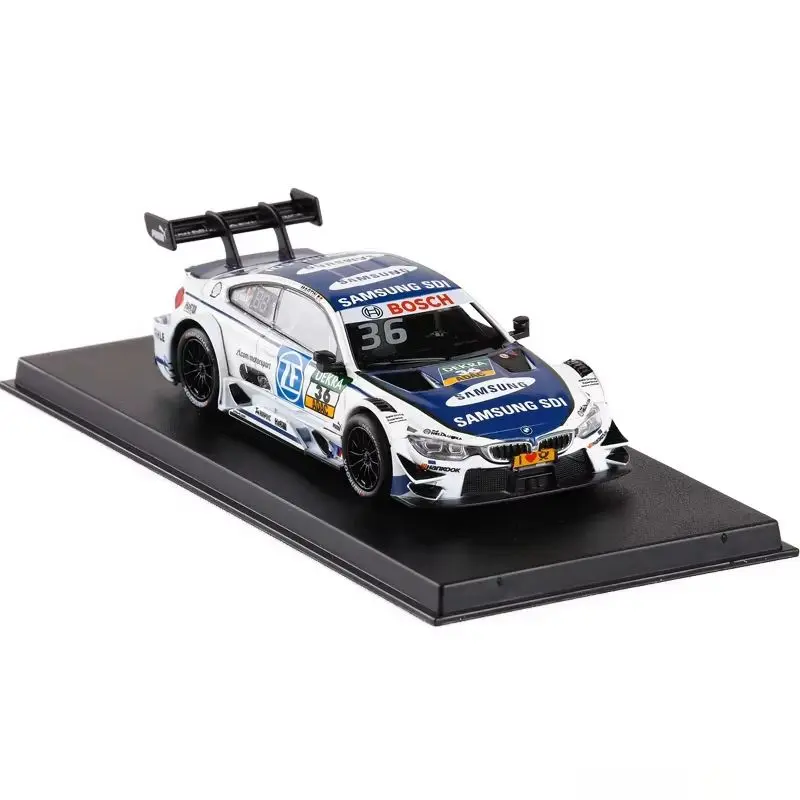 1: 43 m4 dtm modelo de carro de liga de metal fundido, capa acrílica, caixa colorida de corrida de rally, modelo de carro graffiti, ornamento, coleção de presente, menino