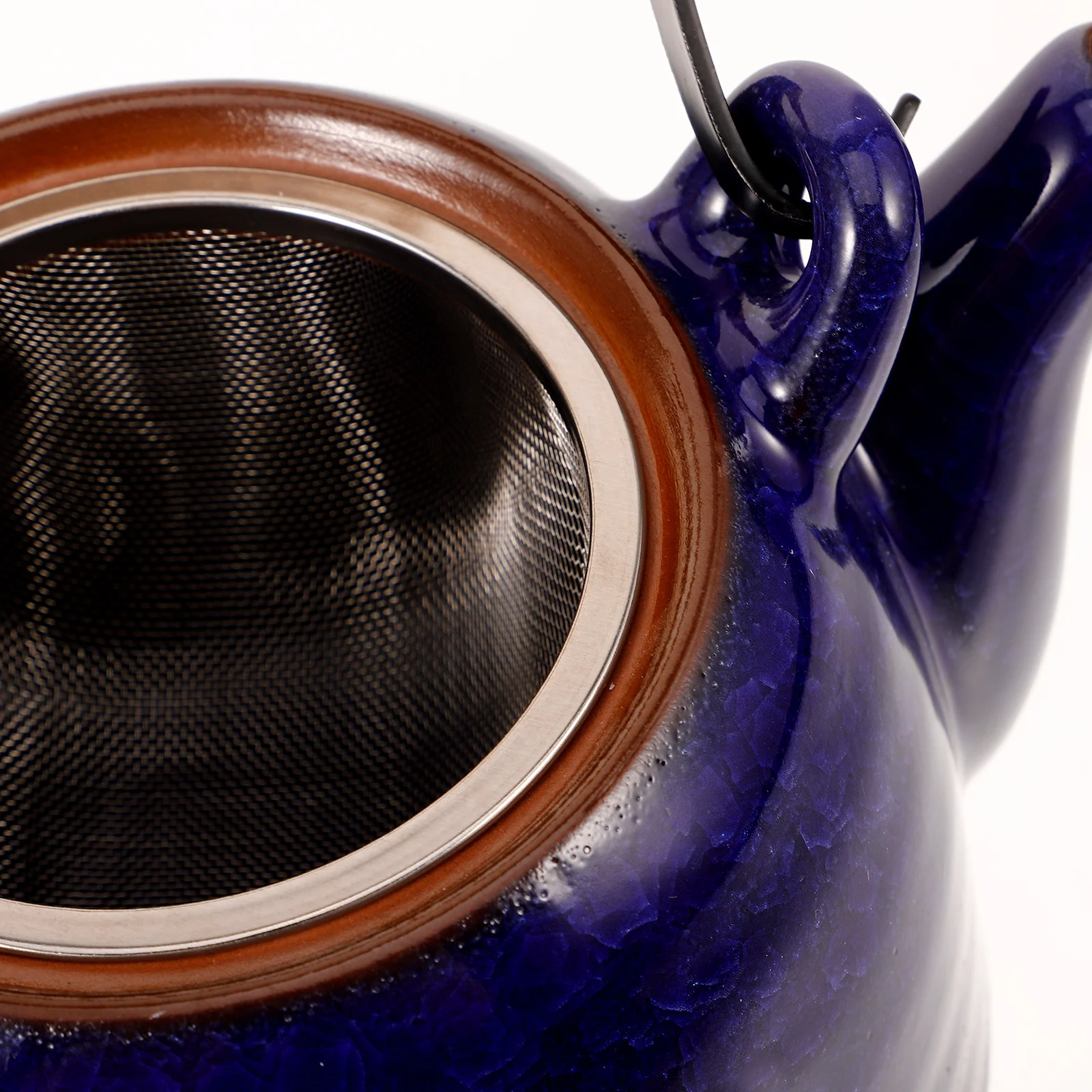 

Ceramic Chinese Teapot Retro Style Decorative Kettle Handle Safe Large Capacity Home Kitchen Office Ceramic Coffee Pot