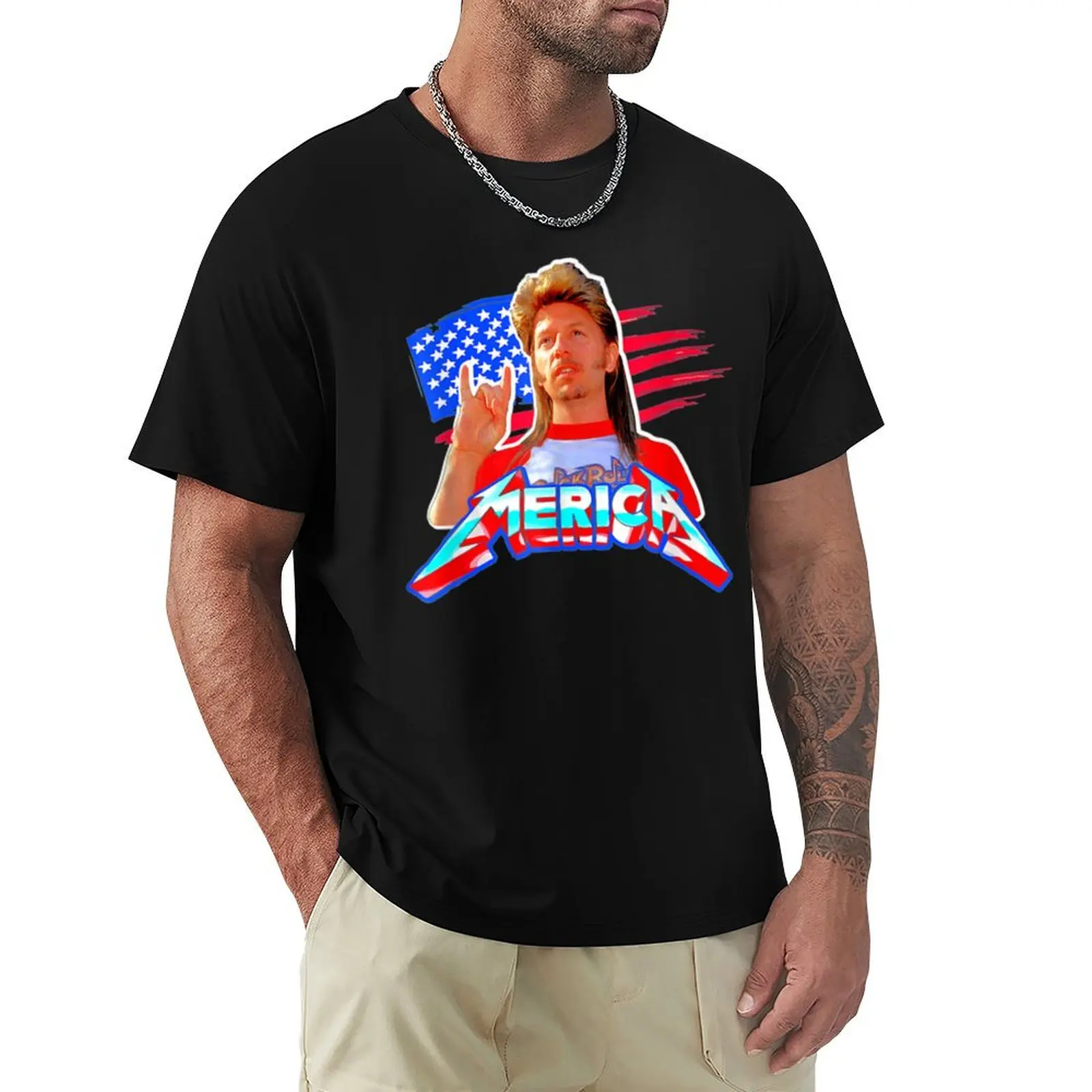 4th Of July Merica Funny Joe dirt s Funny T-Shirt Big and Tall Solid Color T-Shirt