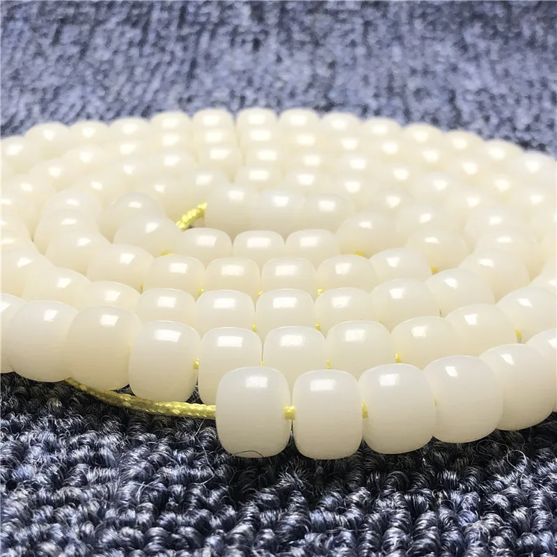 Factory Supply 108Piece Barrel Beads White Corypha Umbraculifea Bracelet White corypha umbraculifea108Beads Bracelet Wholesale