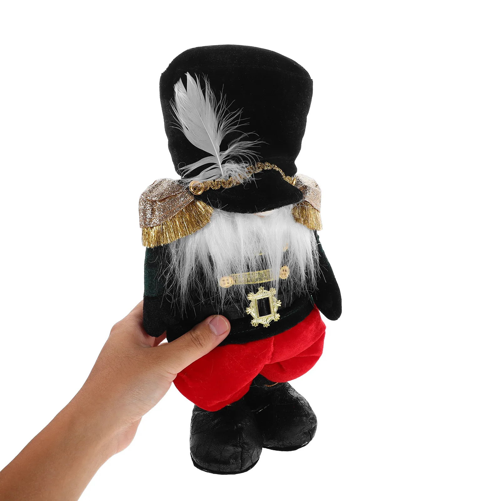 

Stretchable Faceless Nutcracker Soldier Standing Ornament Christmas Holiday Decoration Table Shelf Festive Atmosphere Enhancer