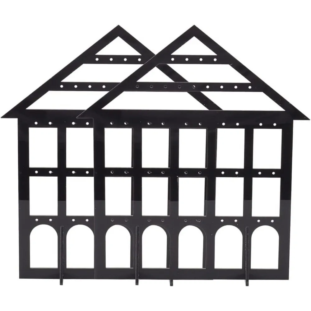 

Acrylic Earring Holder Lovely House Jewelry Earring Holder Earrings Holder Organizer for Ring Earrings Ear Stud Bracelets 2 Sets