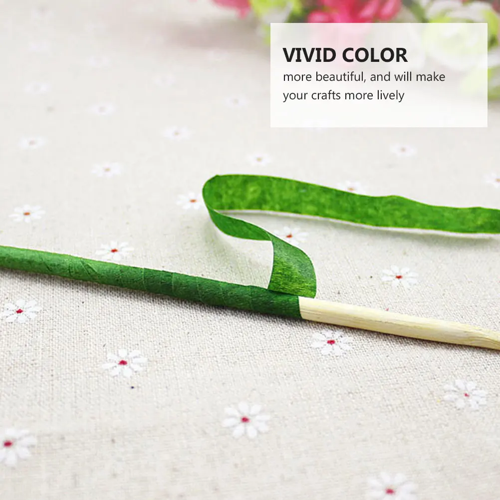 

10pcs Floral Paper Colorful Craft Tape Garland Scrapbooking Diy Decoration 5 Colors Green Floral Stem Wrap Tape Party Gift