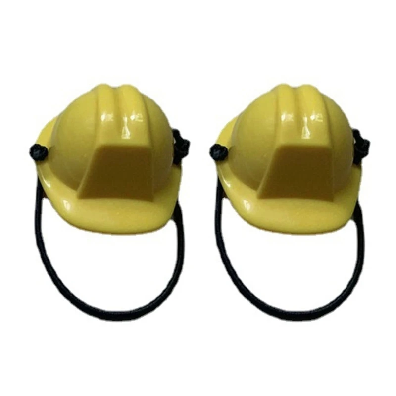 

2Pieces Tiny Construction Worker Helmets Durable Plastic Pet Accessories For Reptiles Cosplay Activity