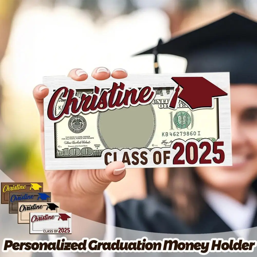 ของขวัญสําเร็จการศึกษาผู้ถือเงินไม้ Class 2025 ผู้ถือเงินสด Graduation เงินสดผู้ถือของขวัญ Keepsake สําหรับ University Graduates