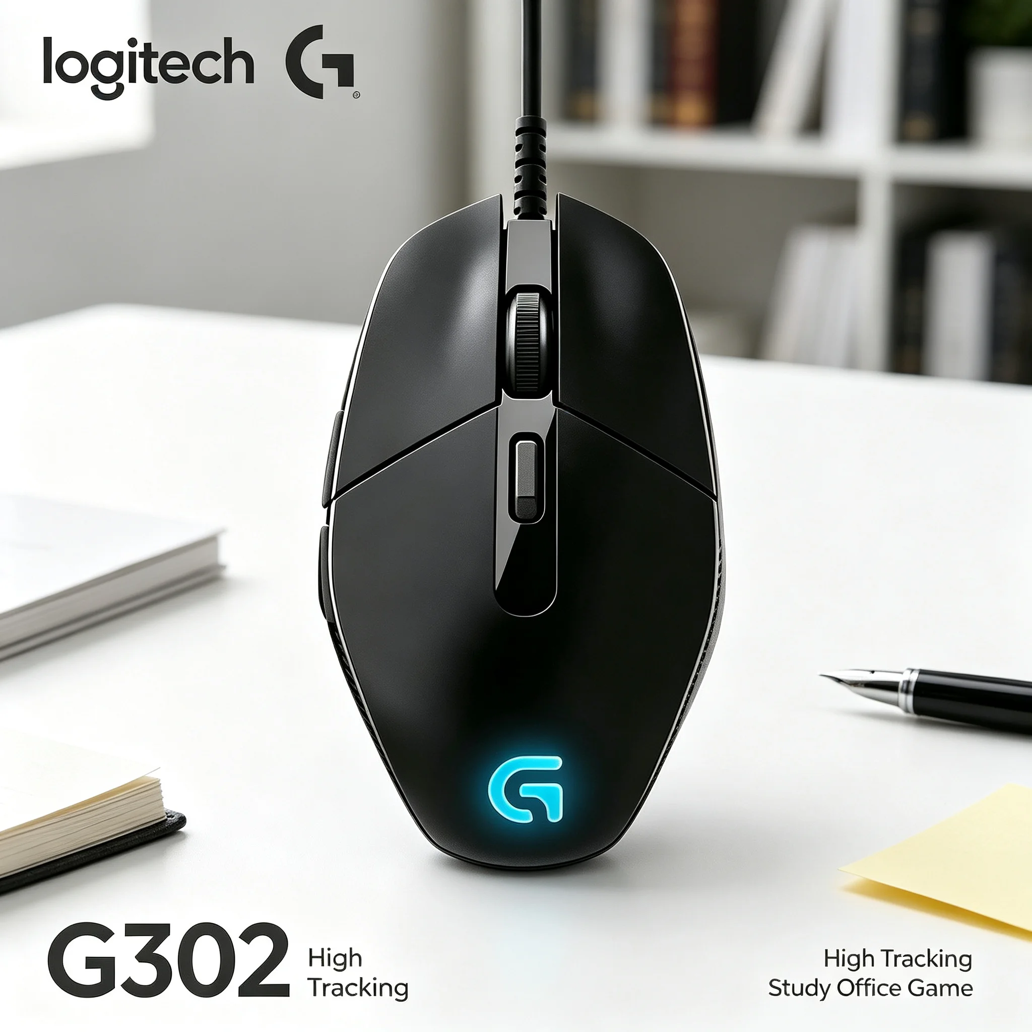Logitech G302 Wired Gaming Mouse Target‑Focused Optical Sensor 6 Programmable Buttons for CS2 Fortnite LOL Apex Legends Competit
