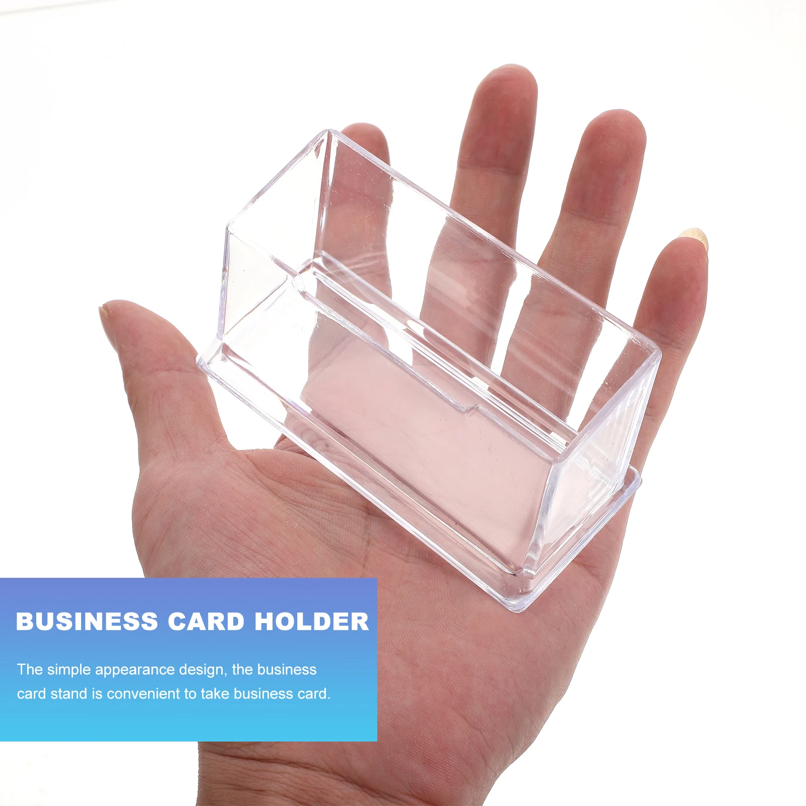 

6 Pcs Business Card Holder Storage Box Cards Desk Clear for Household Display Holders Name Tables Plastic Office