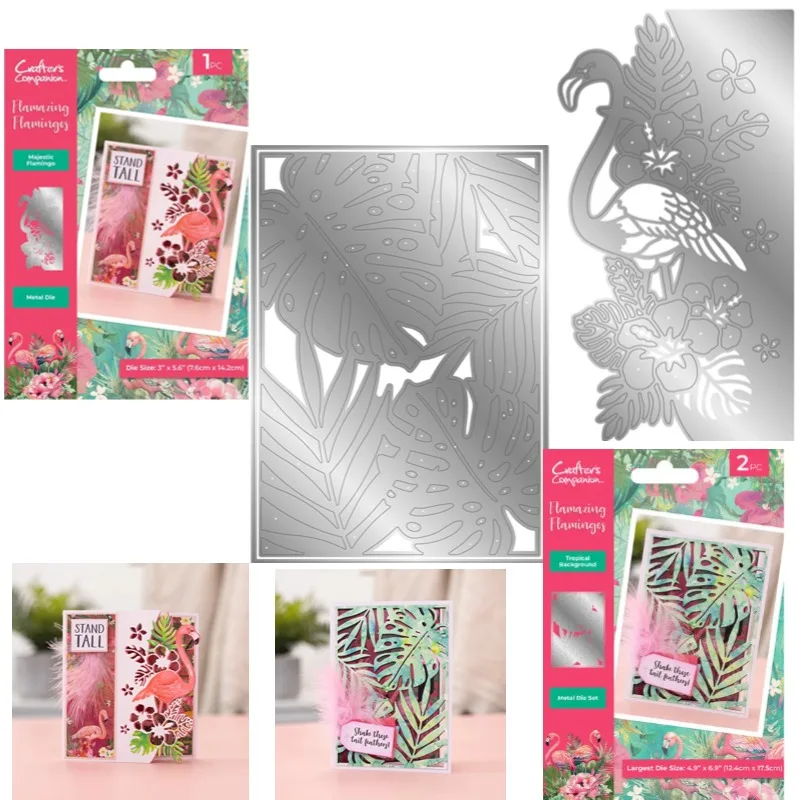 Troqueles y sellos de corte de Metal Tropical para sucata, plantilla de reserva, molde en relieve, tarjetas de papel DIY, corte artesanal, escena Tropical
