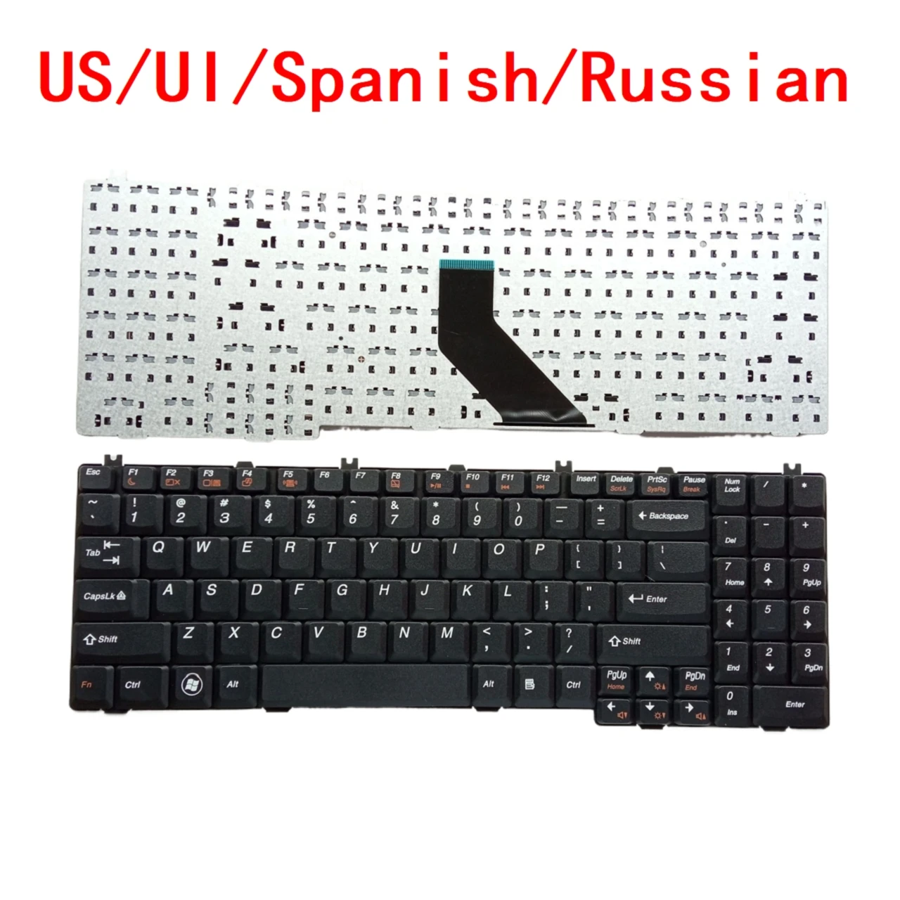 New US UI Russian Spanish Laptop Keyboard For Lenovo IdeaPad B550 B560 V560 G550 G550A G550M G550S G555 G555A G555AX