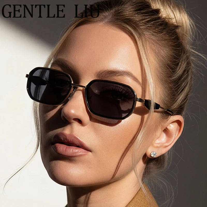 

Steampunk Rectangle Sunglasses Women 2026 Luxury Brand Designer Retro Polygon Sun Glasses Ladies Eyewear Outdoor Shades Driving