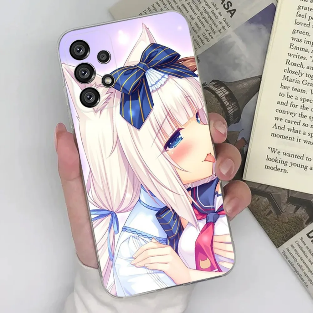 Custodia per telefono Vanilla Nekopara Anime per Samsung S30, S23, S21, S22, S20 Ultra, S20 FE lite, S10, S9, S8 PIus Cover trasparente