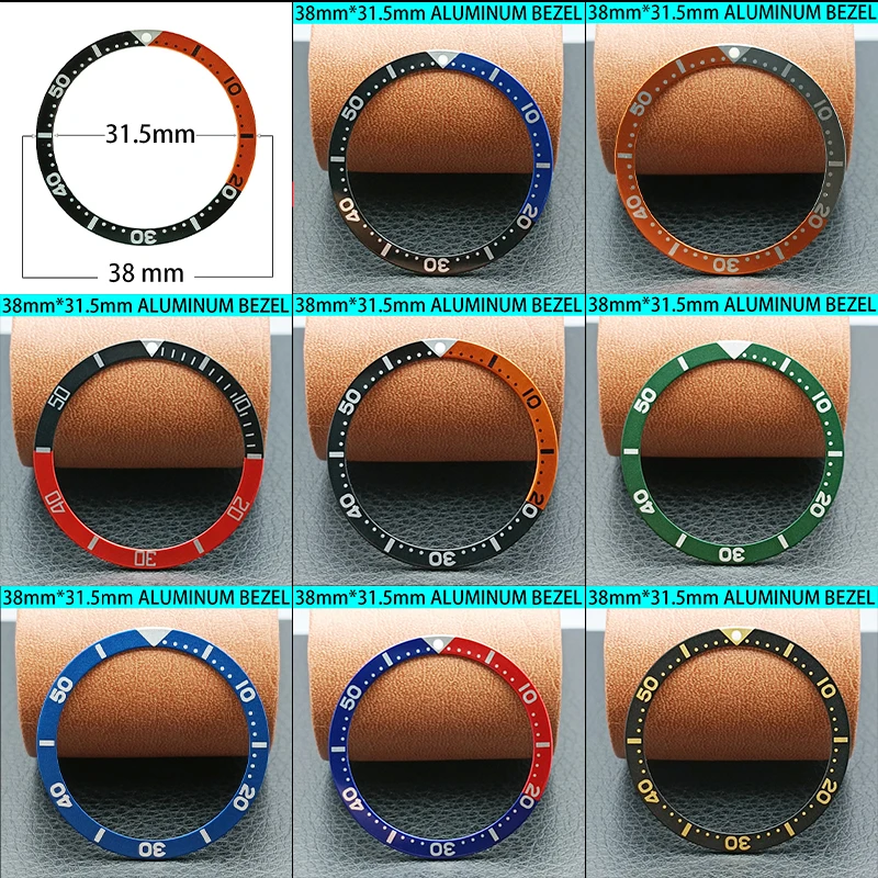 Алюминиевый ободок для часов 38 мм, кольцо корпуса NH35, подходит для подводника NH35 NH36, чехол для дайвинга, безель, детали кольца, мужские часы, подарки