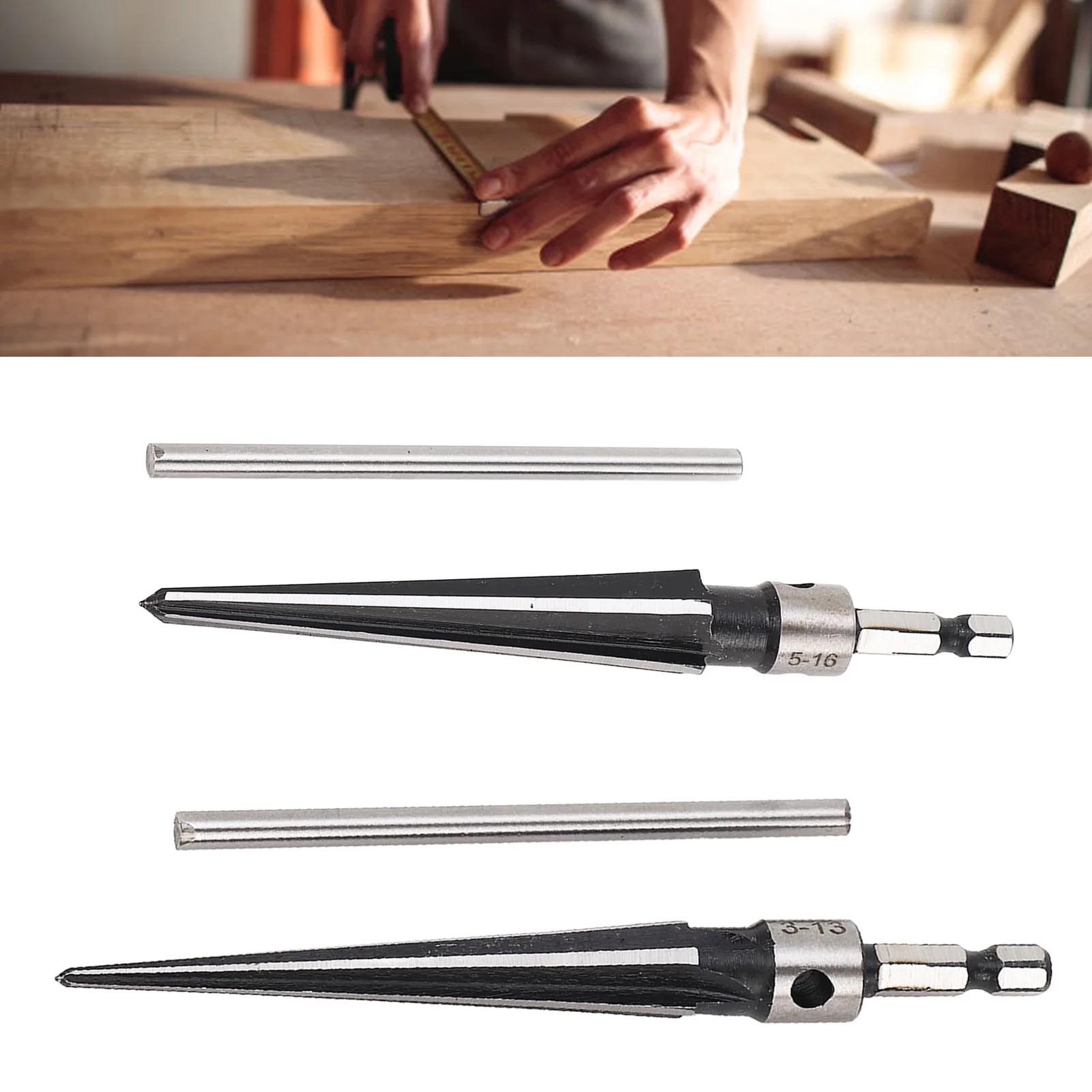 

Коническая развертка с 6 канавками, 5–16 мм, 3–13 мм, коническая развертка с Т-образной ручкой и шестигранным хвостовиком для дерева, пластика, ручная коническая развертка