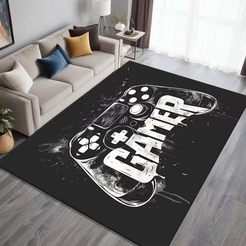 Boys Room Large Gaming Rug Man Cave 3D Game Carpet Controller Design Children's Crawling Play Floor Mat Home Bedroom Decor Rugs