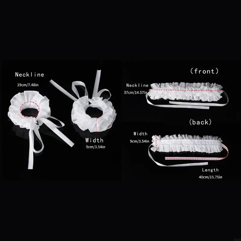 HX6F Elizabethan Ruffled Clown Clown Clown Clown Rigf and Wrist Cuffs