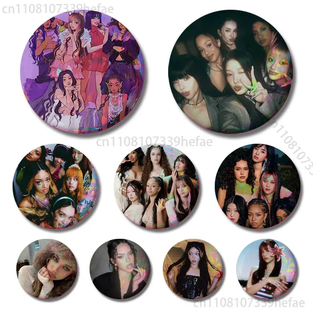 

K-KATSEYE Gnarly Group Badges 25 32 44 58 75 mm Round Fashion Jewelry Clothes Bag Hat Accessories Badge Lover Gifts