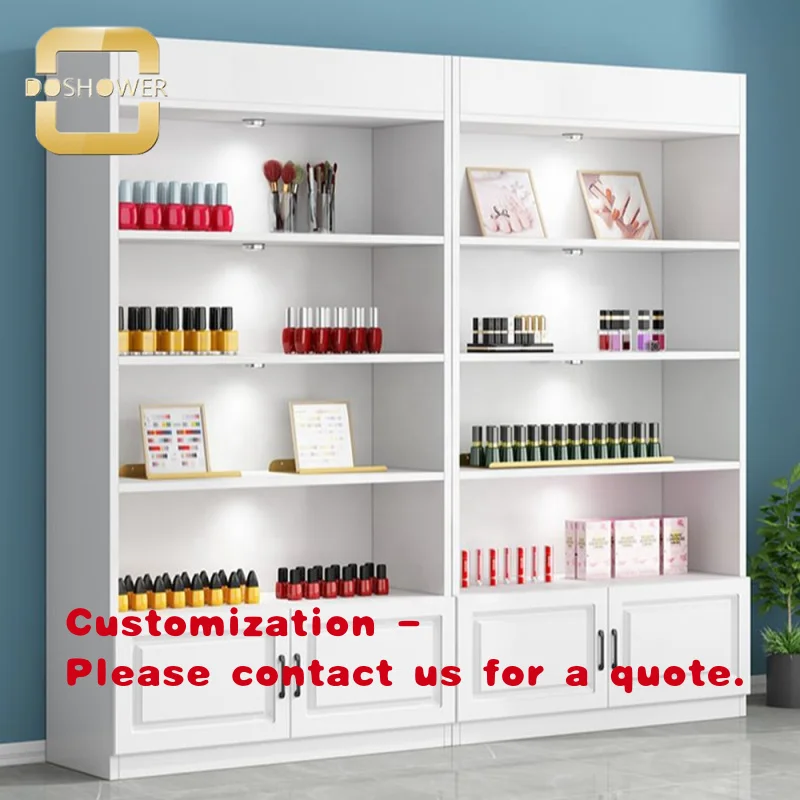 custom.Cosmetic Wood Display Stand Cabinet with LED Display Cabinet Customized Jewelry Showcase Display Cabinet Manuf