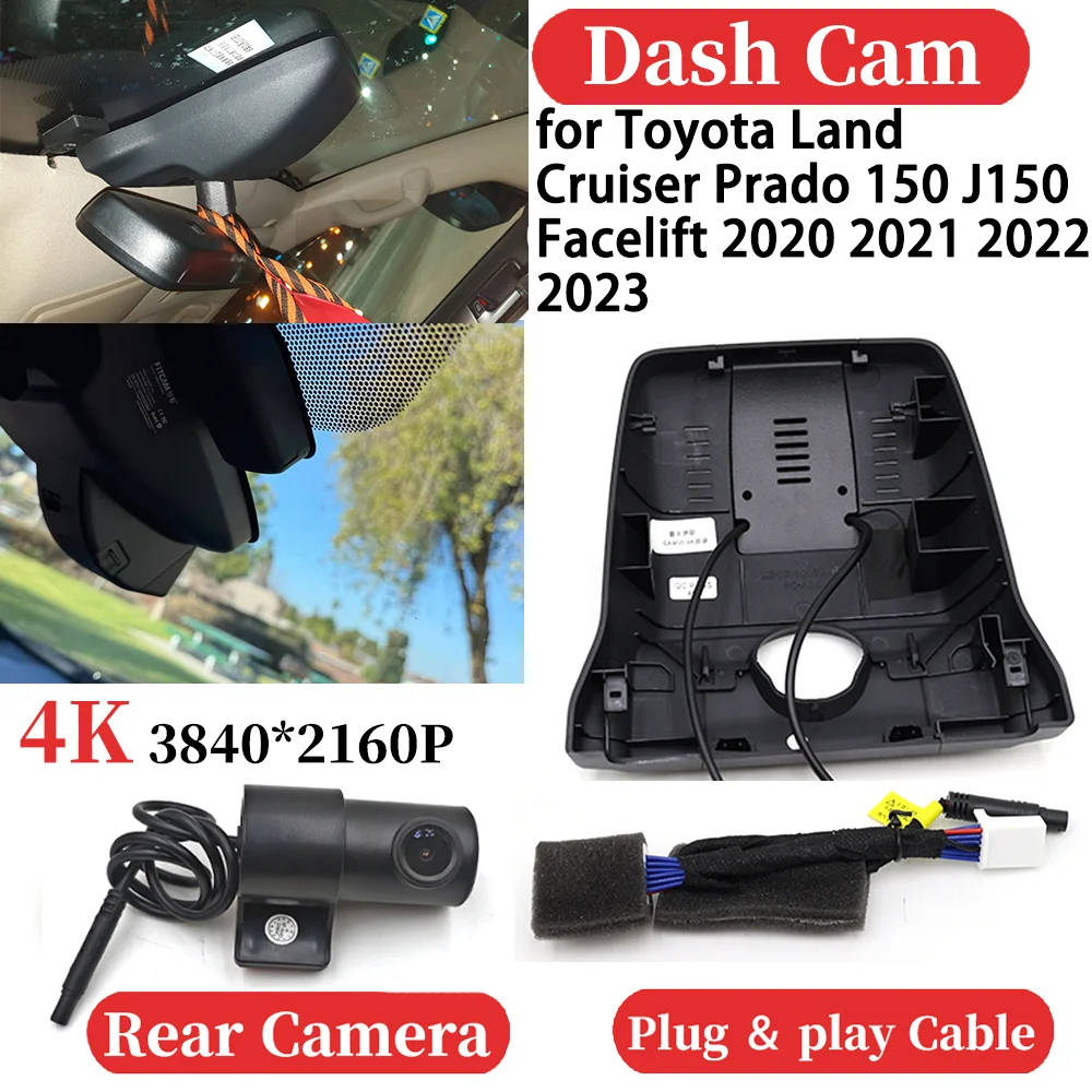 for Lexus GX 460 GX460 J150 Facelift 2018-2023 Car 4K Video Recorder DVR Dash Cam Dashboard Camera Plug and play Night Vision