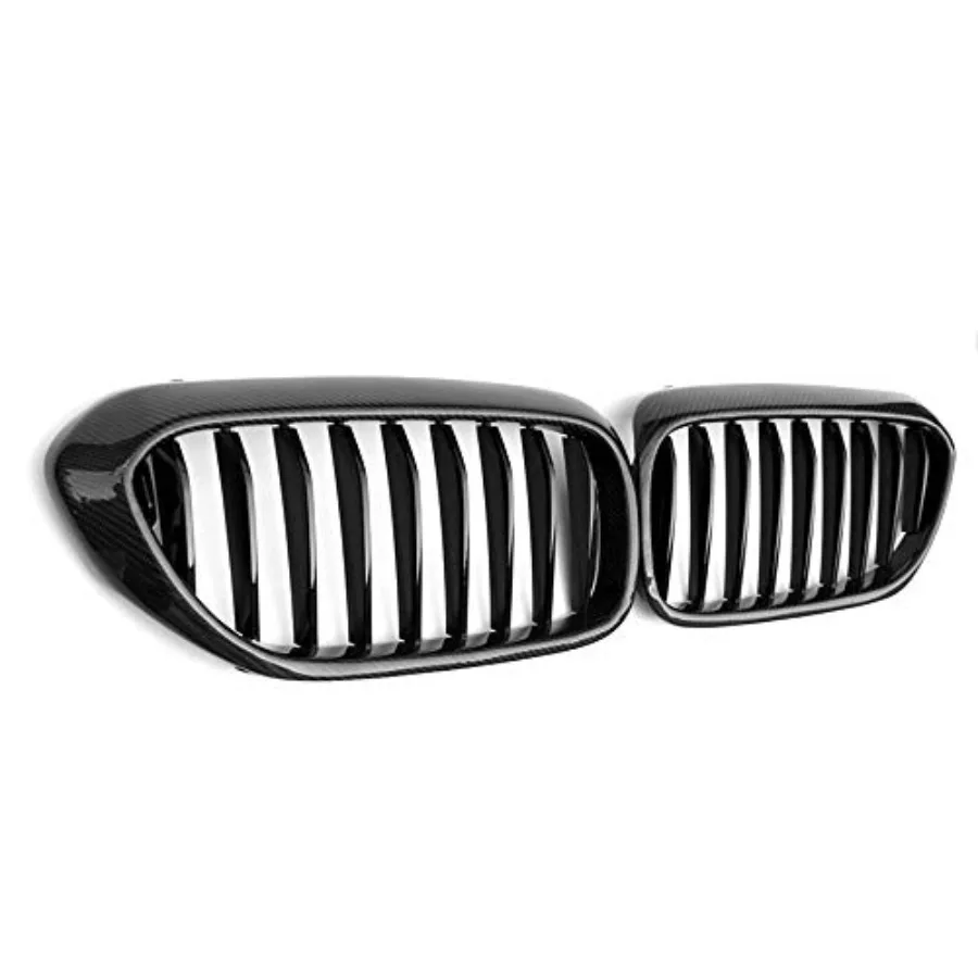 شبكة الكلى البديلة ذات الخط الواحد لسيارات BMW 5 Series G30 G38 20172019 مع لمسة نهائية من ألياف الكربون المحسنة الهوائية #4