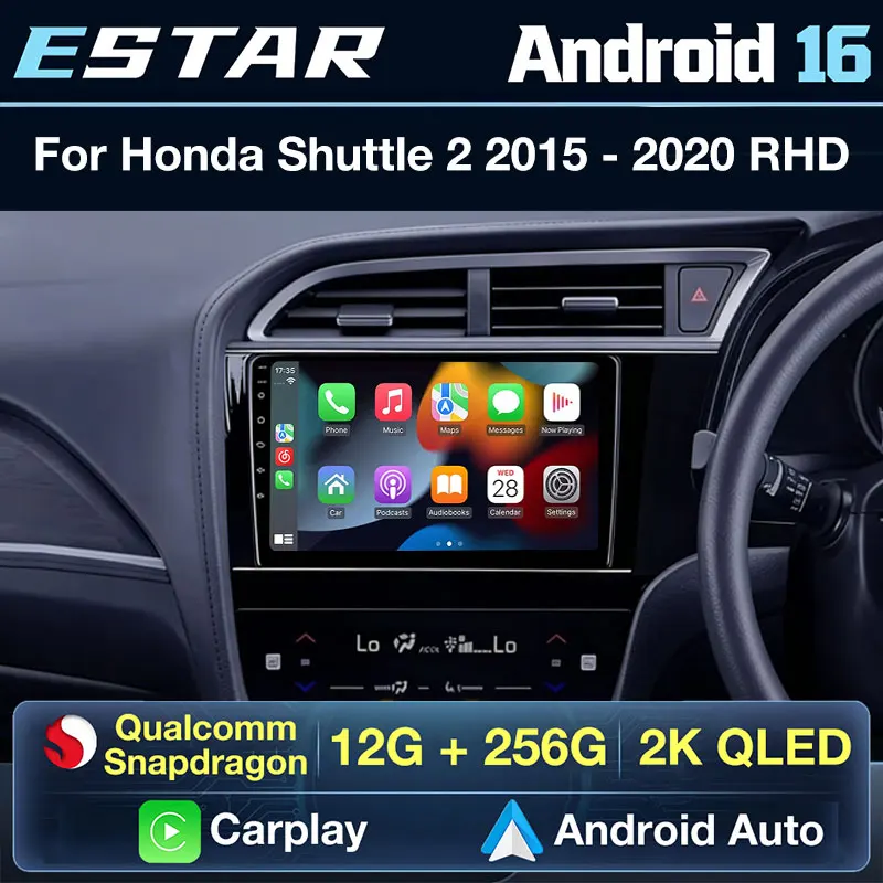 Wireless Carplay Android 16 For Honda Shuttle 2 2015 - 2020 RHD Car Radio DSP QLED WIFI Head Unit 2din GPS 360 Camera 2K Screen
